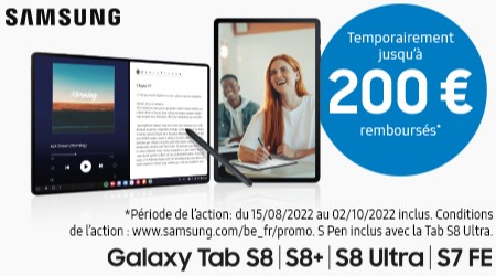 Samsung - Jusquà €200 cashback Galaxy Tab S8 seri